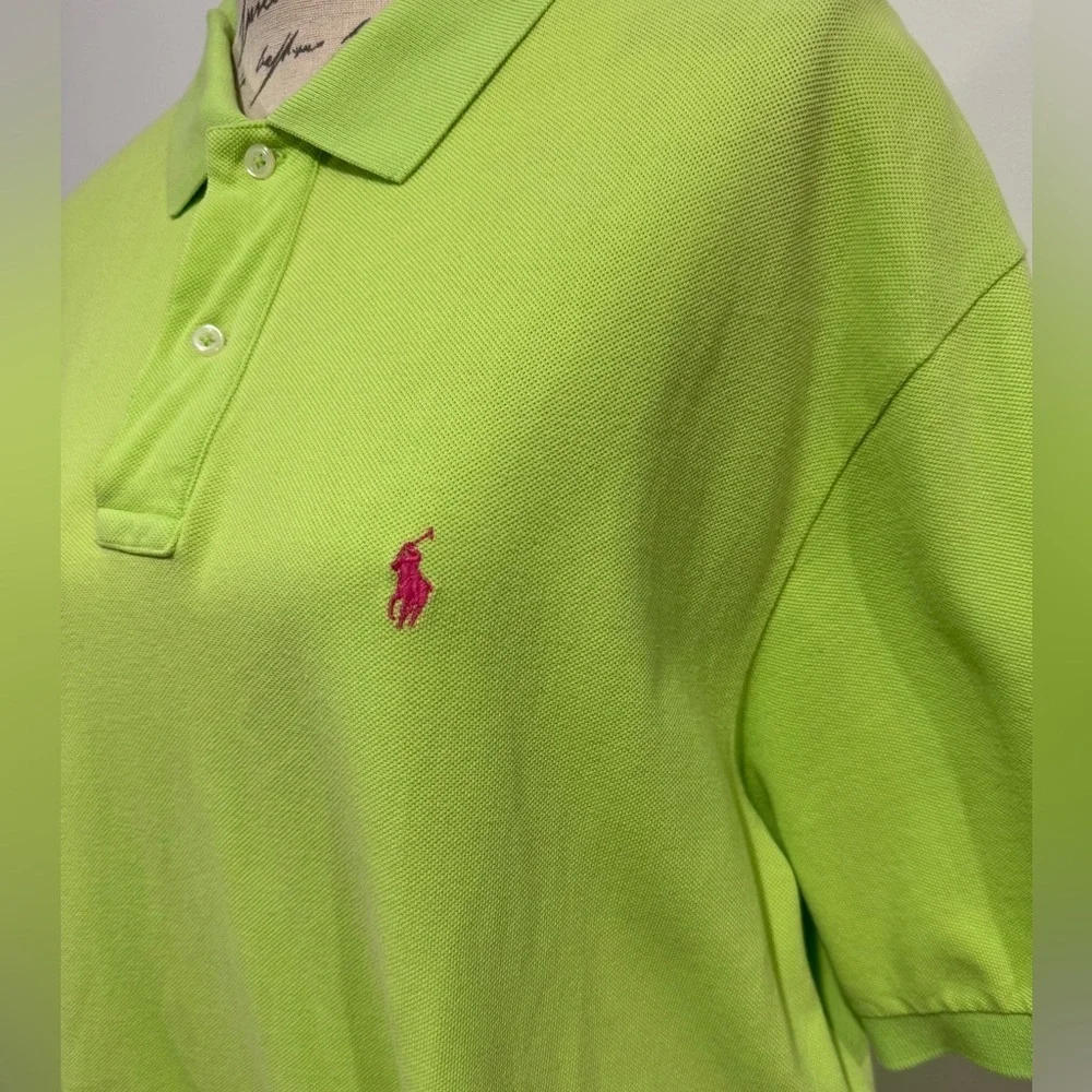 Ralph Lauren The Iconic Mesh Polo Short Sleeve Shirt Men’s Size XL Lime Green